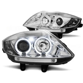 Kit fari anteriori con lampade alogene Angel Eyes per BMW Z4 E85 E86 2002-2008, sinistro e destro tuning