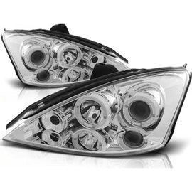 Kit fari anteriori con lampade alogene Angel Eyes per Ford FOCUS MK1 10.1998-10.2001, sinistro e destro tuning