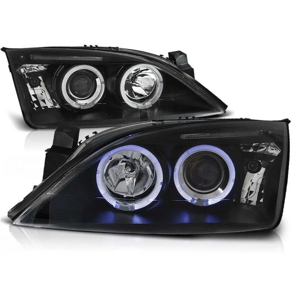 Kit fari anteriori con lampade alogene Angel Eyes per Ford MONDEO 09.2000-05.2007, sinistro e destro tuning