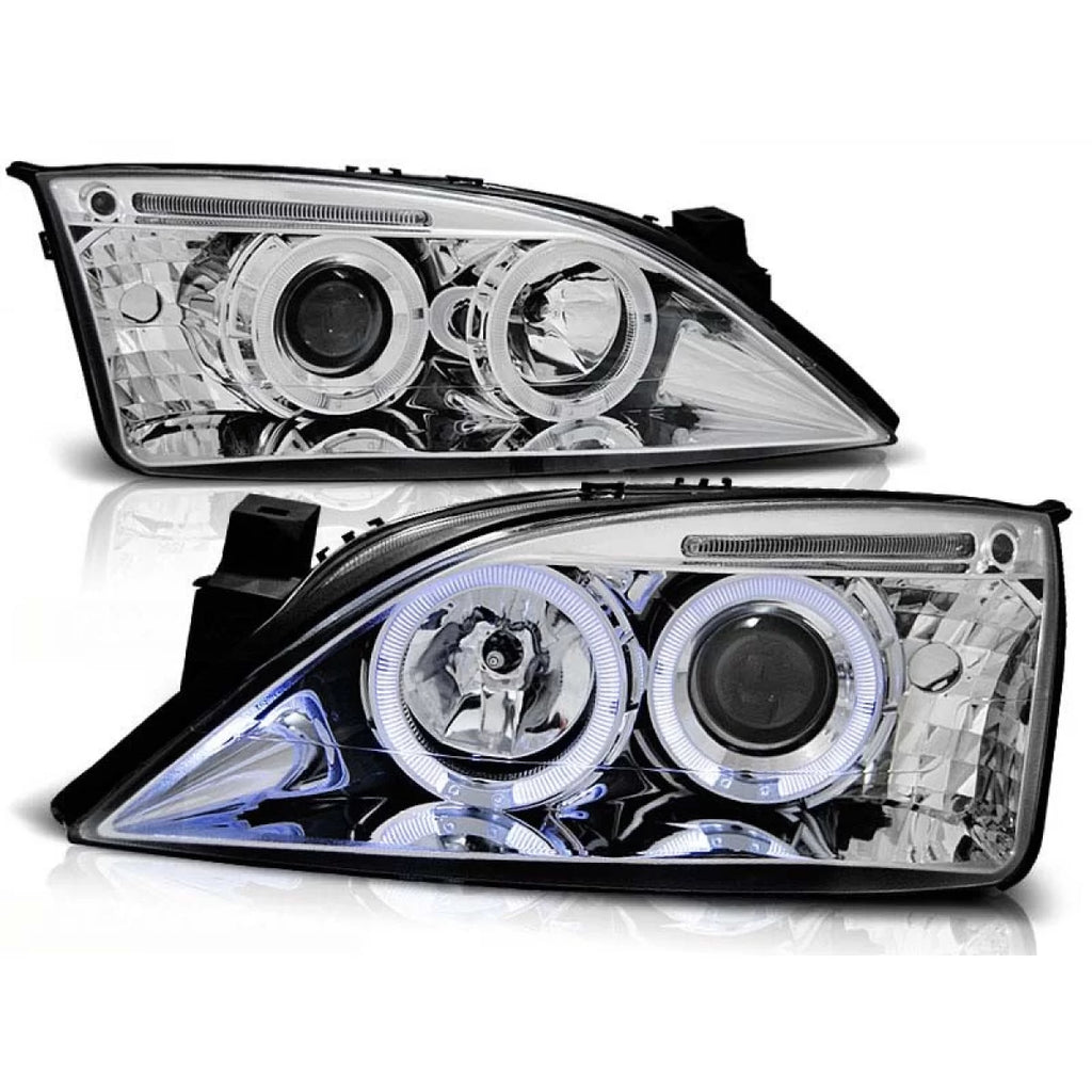 Kit fari anteriori con lampade alogene Angel Eyes per Ford MONDEO 09.2000-05.2007, sinistro e destro tuning