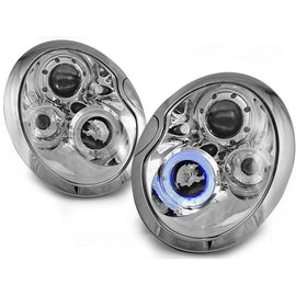 Kit fari anteriori con lampade alogene Angel Eyes per MINI COOPER R50/R53 05.2001-10.2006, MINI COOPER R52 2004-2008