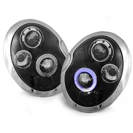 Kit fari anteriori con lampade alogene Angel Eyes per MINI COOPER R50/R53 05.2001-10.2006, MINI COOPER R52 2004-2008