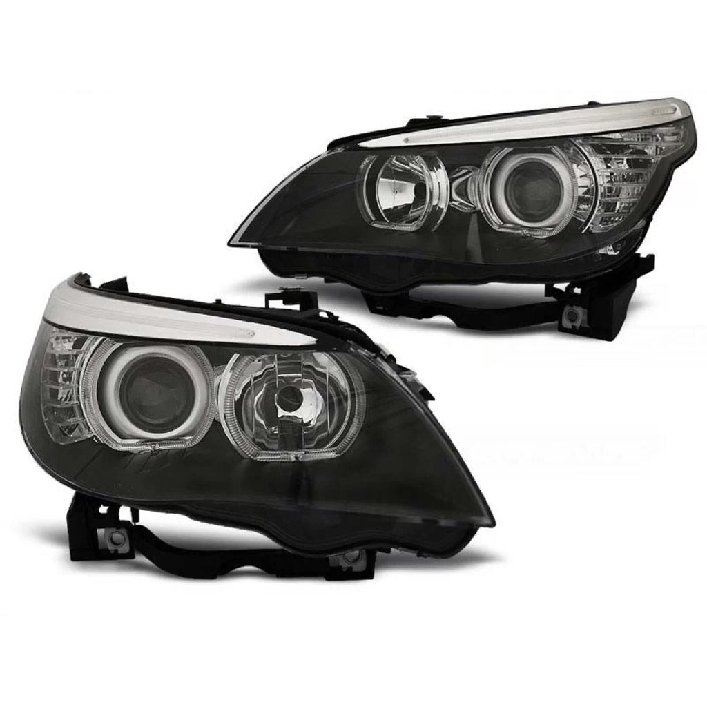 Kit fari anteriori con LED Angel Eyes per BMW E60/E61 2003-2007, sinistro e destro tuning