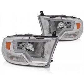 Kit fari anteriori con LED luce per Dodge Ram 2009-2018 con cromato base, sinistro e destro tuning