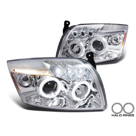 Set fari anteriori con Angel Eyes per Dodge Caliber 2006-2012 con cromato base, sinistro e destro tuning