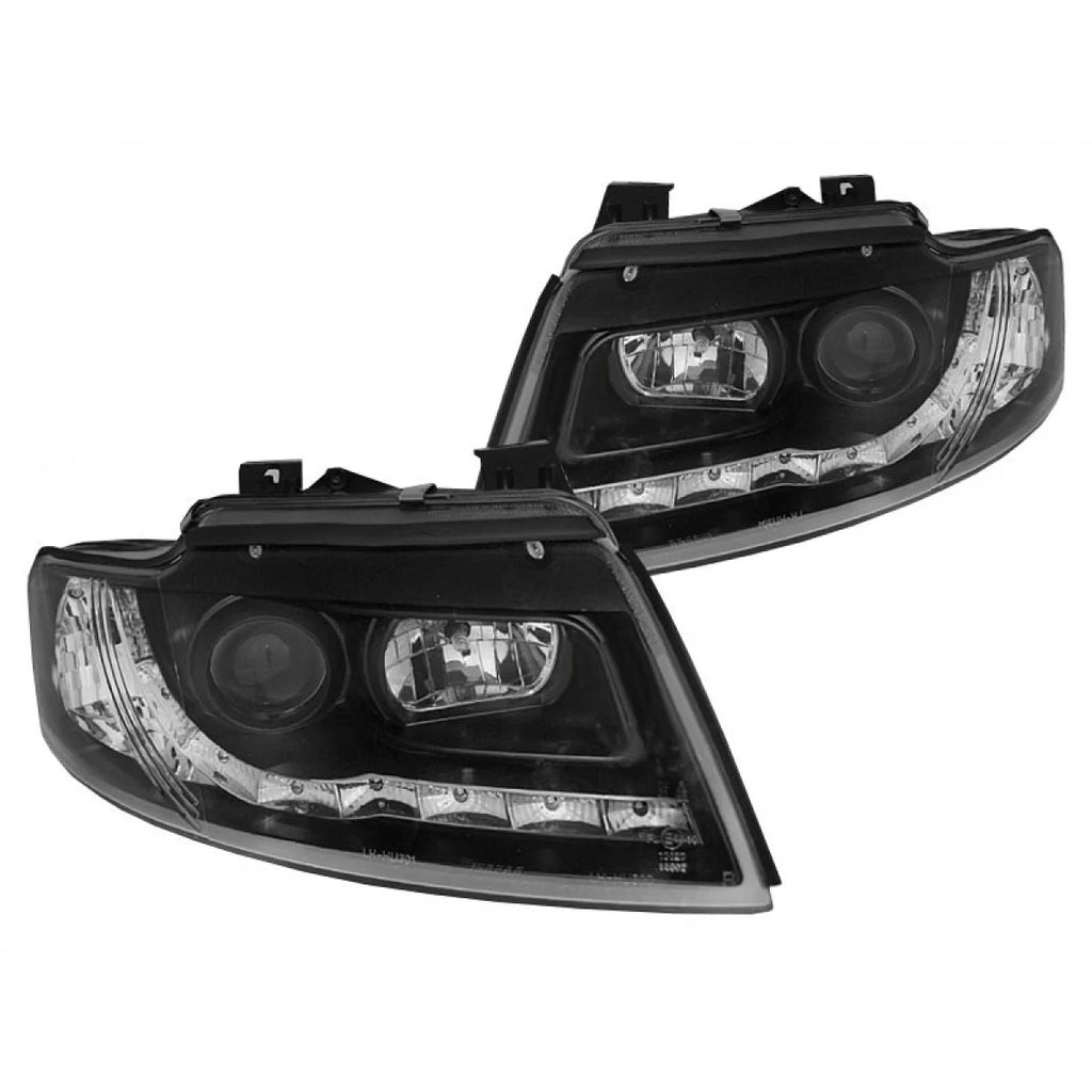 Set fari anteriori per Audi A4 B6 Cabriolet 2002-2006 con nero base, sinistro e destro tuning