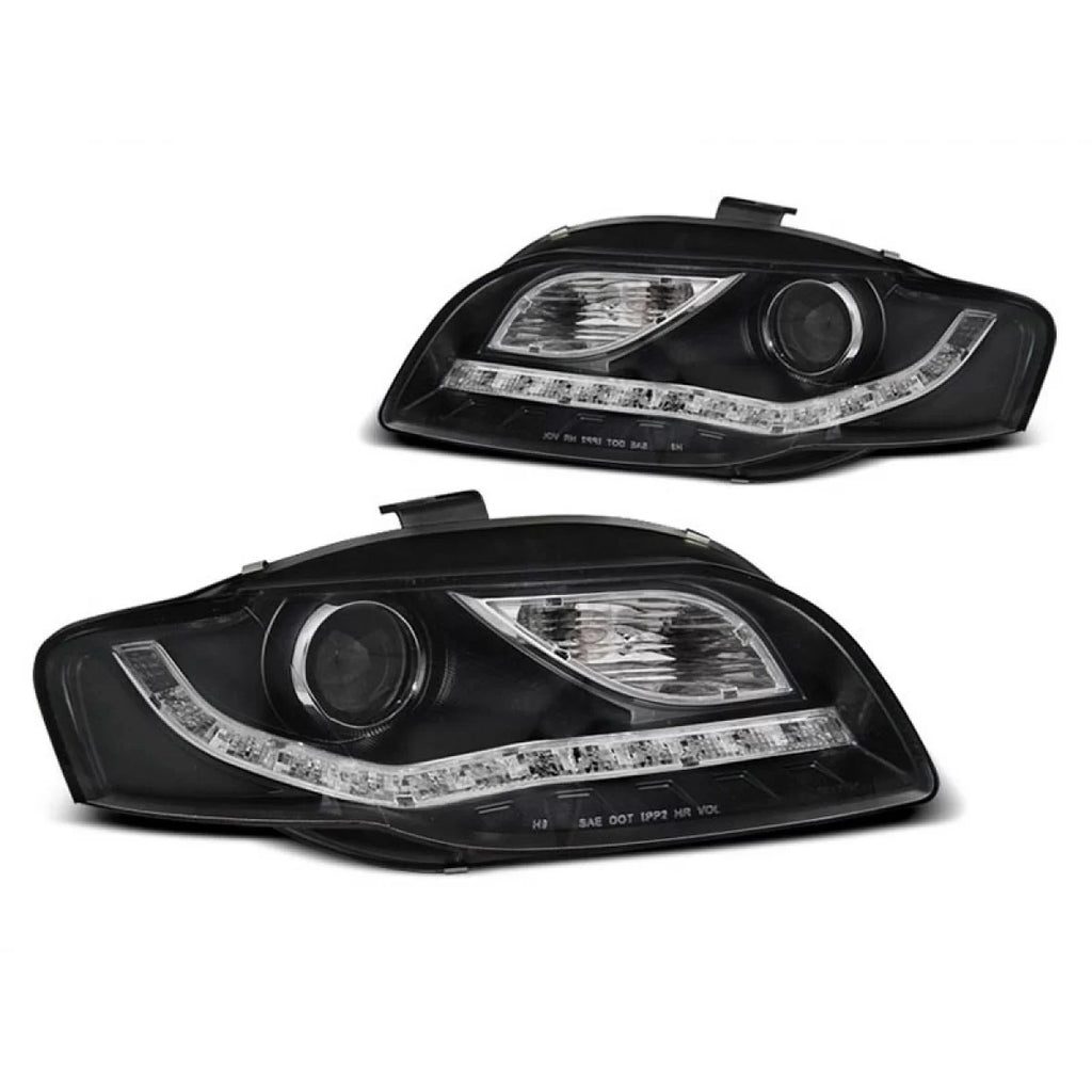 Set fari anteriori per Audi A4 B7 2004-2008 con nero base, sinistro e destro tuning
