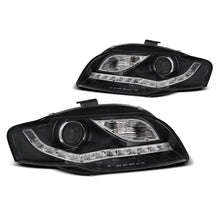 Carica l'immagine nel visualizzatore di Gallery, Set fari anteriori per Audi A4 B7 2004-2008 con nero base, sinistro e destro tuning