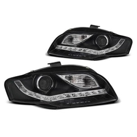 Set fari anteriori per Audi A4 B7 2004-2008 con nero base, sinistro e destro tuning