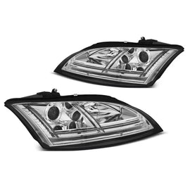 Set fari anteriori per Audi TT 2006-2010 con cromato base, sinistro e destro tuning