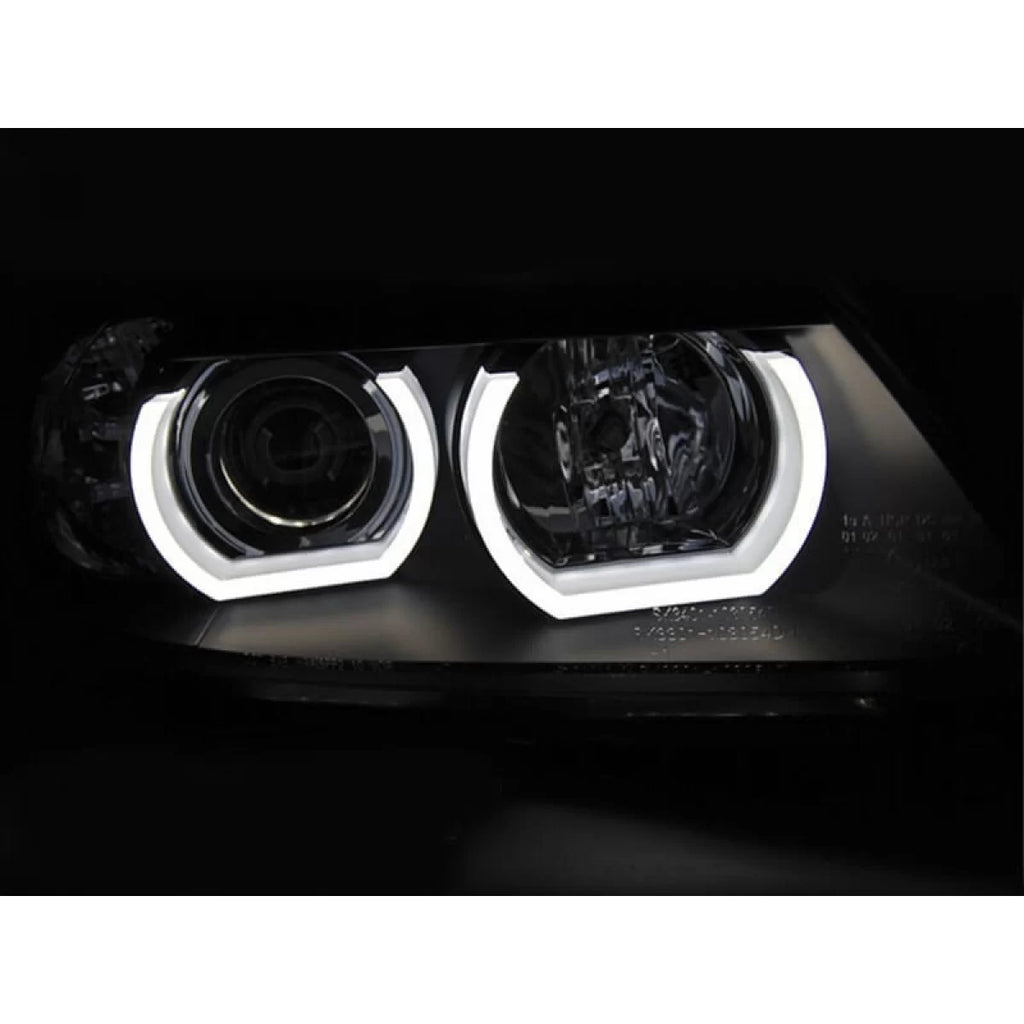Set fari anteriori per BMW Serie 3 E90, E91 2005-2008 con nero base, sinistro e destro tuning
