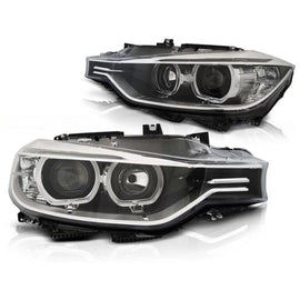 Set fari anteriori per BMW Serie 3 F30, F31 10.2011-05.2015 con nero base, sinistro e destro tuning
