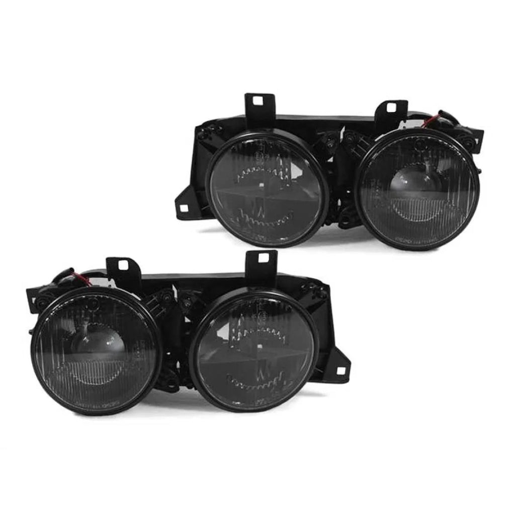 Set fari anteriori per BMW Serie 5 E34 1987-1995, Serie 7 E32 1986-1994 con nero base, sinistro e destro tuning