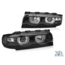 Set fari anteriori per BMW Serie 7 E38 1994-2001 con nero base, sinistro e destro tuning
