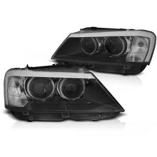Carica l'immagine nel visualizzatore di Gallery, Set fari anteriori per BMW X3 F25 2010-07.2014 con nero base, sinistro e destro tuning
