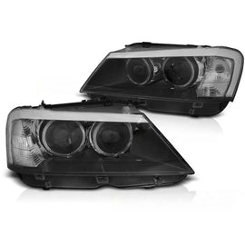 Set fari anteriori per BMW X3 F25 2010-07.2014 con nero base, sinistro e destro tuning
