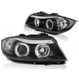 Set fari anteriori con CCFL Angel Eyes per BMW 3 E90/E91 03.2005-08.2008, sinistro e destro tuning