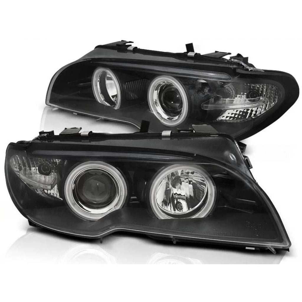 Set fari anteriori con CCFL Angel Eyes per BMW 3 E46 04.2003-2006 coupe/cabriolet, sinistro e destro tuning
