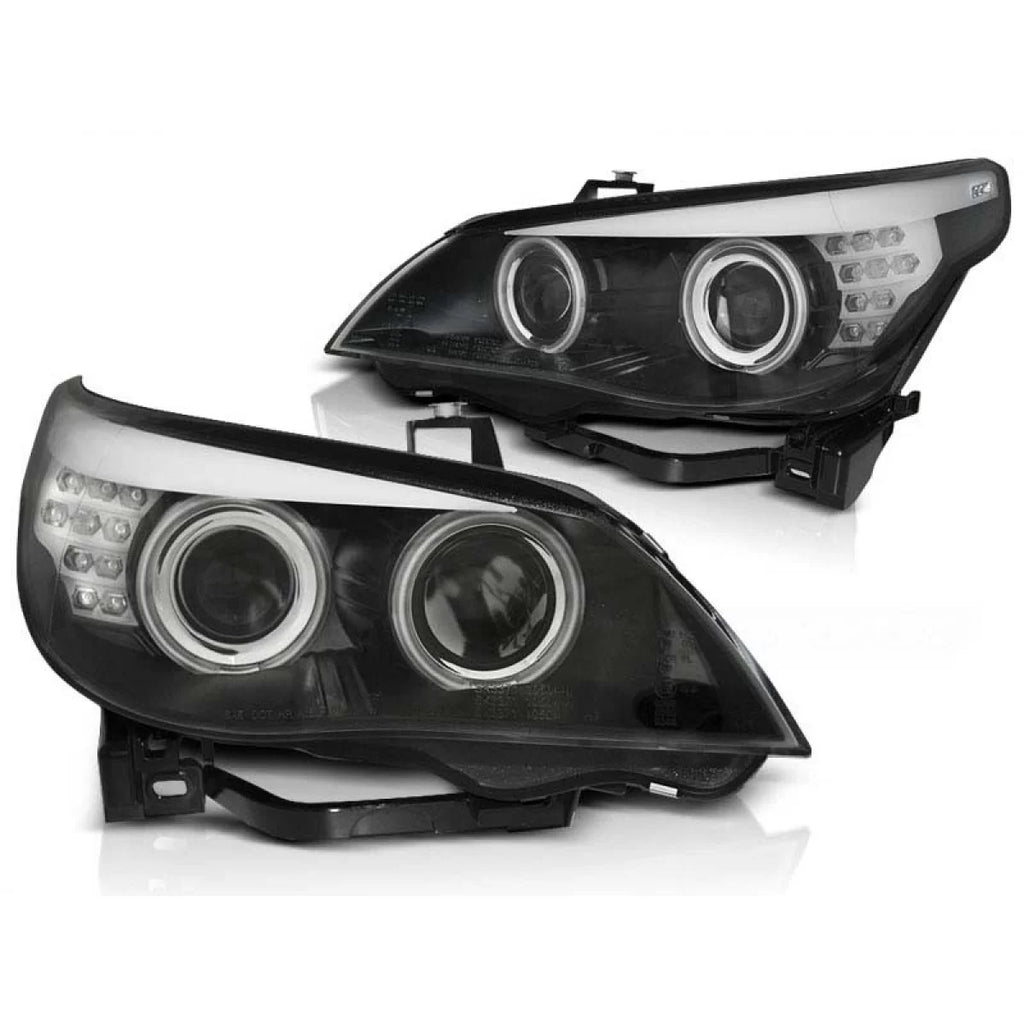 Set fari anteriori con CCFL Angel Eyes per BMW E60/E61 2003-2007, sinistro e destro tuning