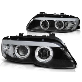 Set fari anteriori con CCFL Angel Eyes e striscia LED per BMW X5 E53 11.2003-2006, sinistro e destro tuning