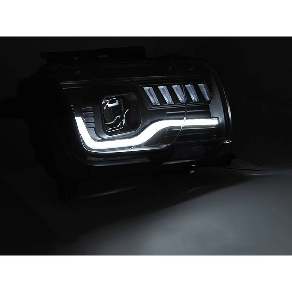 Set fari anteriori per Chevrolet Camaro 2009-2013 nero base con dinamico Indicatore di direzione, sinistro e destro