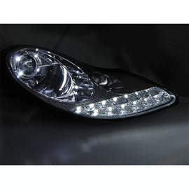 Set fari anteriori con DRL per Porsche Boxster 986, 911 Carrera 996 1996-2001 con nero base, sinistro e destro tuning