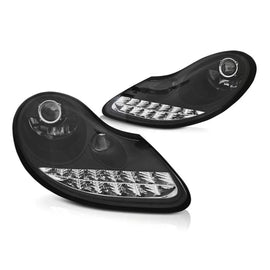 Set fari anteriori con DRL per Porsche Boxster 986, 911 Carrera 996 1996-2001 con nero base, sinistro e destro tuning