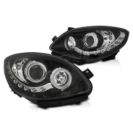 Set fari anteriori con DRL per Renault Twingo 2007-2011 con nero base, sinistro e destro tuning