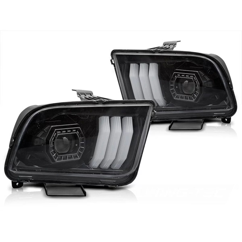 Set fari anteriori per Ford Mustang 2004-2009 con nero base tuning