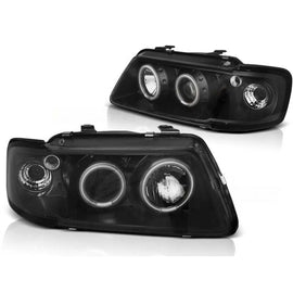 Set fari anteriori con lampade alogene Angel Eyes per Audi A3 8L 08.1996-08.2000, sinistro e destro tuning