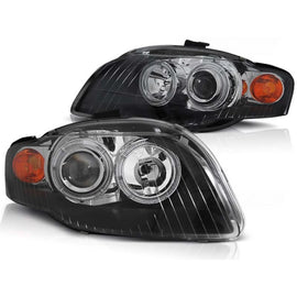 Set fari anteriori con lampade alogene Angel Eyes per Audi A4 B7 11.2004-03.2008 berlina/wagon/cabriolet, sinistro