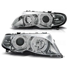 Set fari anteriori con lampade alogene Angel Eyes per BMW 3 E46 09.2001-03.2005 berlina/wagon, sinistro e destro tuning
