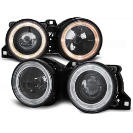 Set fari anteriori con lampade alogene Angel Eyes per BMW 3 E30 11.1982-06.1994 berlina/coupe/cabriolet/station wagon