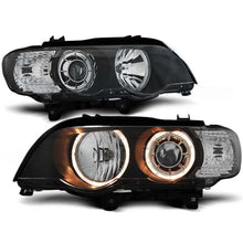 Carica l'immagine nel visualizzatore di Gallery, Set fari anteriori con lampade alogene Angel Eyes per BMW X5 E53 09.1999-10.2003, sinistro e destro tuning