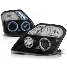 Carica l'immagine nel visualizzatore di Gallery, Set fari anteriori con lampade alogene Angel Eyes per Citroen C2 09.2003-2010, sinistro e destro tuning