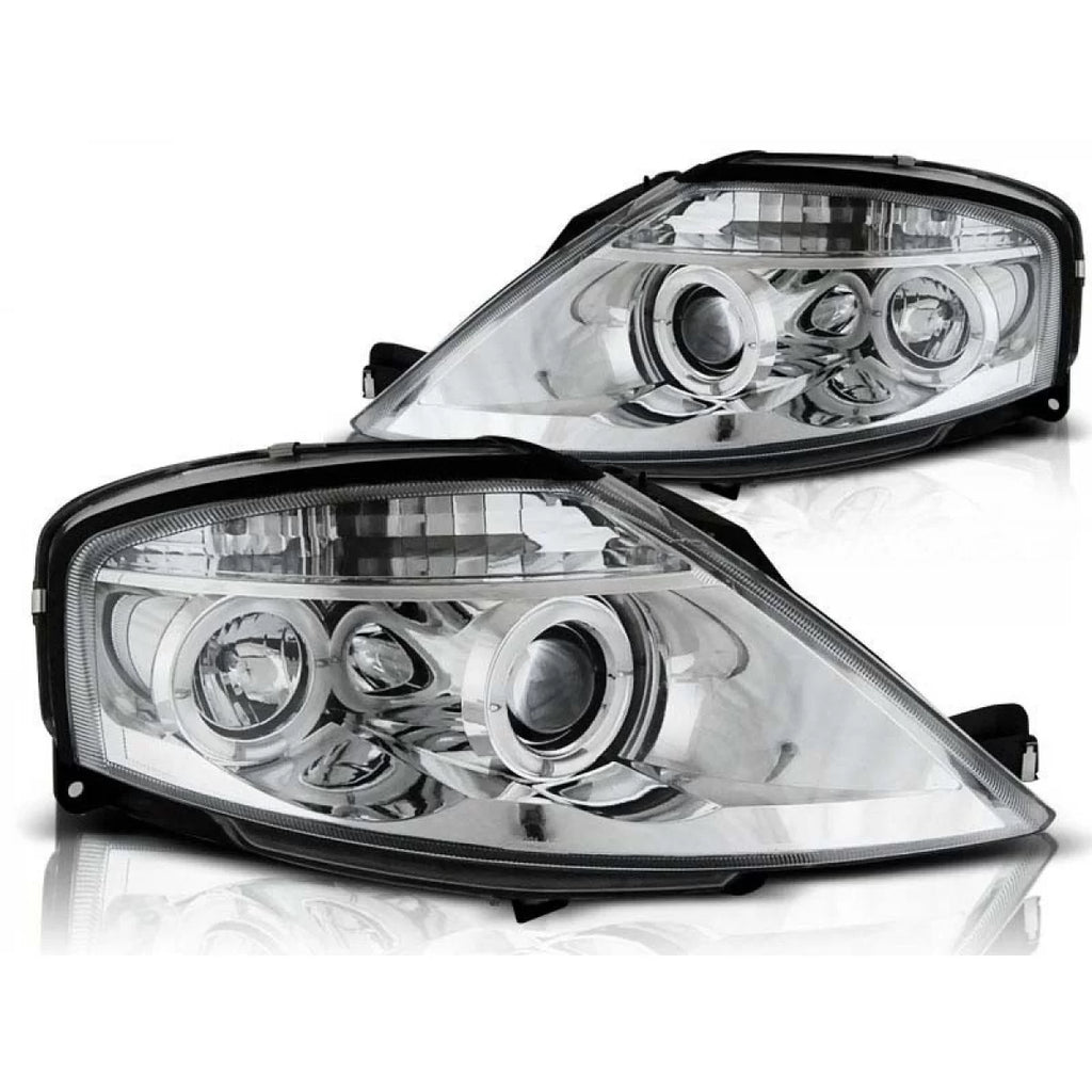 Set fari anteriori con lampade alogene Angel Eyes per Citroen C3 03.2002-2009, sinistro e destro tuning