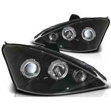 Carica l'immagine nel visualizzatore di Gallery, Set fari anteriori con lampade alogene Angel Eyes per Ford FOCUS MK1 11.2001-10.2004, sinistro e destro tuning