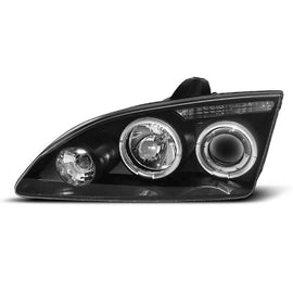 Set fari anteriori con lampade alogene Angel Eyes per Ford FOCUS MK2 09.2004-01.2008, sinistro e destro tuning