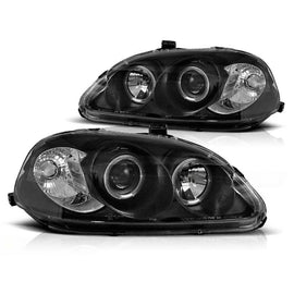 Set fari anteriori per Honda Civic 09.1995-02.1999 con nero base, sinistro e destro tuning