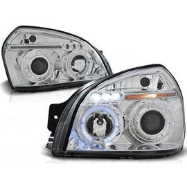 Set fari anteriori per Hyundai Tucson 07.2004-2010 con cromato base, sinistro e destro tuning