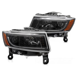 Set fari anteriori per Jeep Grand Cherokee 2014-2016 con nero base, sinistro e destro tuning