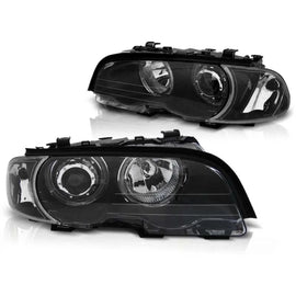 Set fari anteriori con LED Angel Eyes per BMW 3 E46 04.1999-03.2003 coupe/cabriolet, sinistro e destro tuning