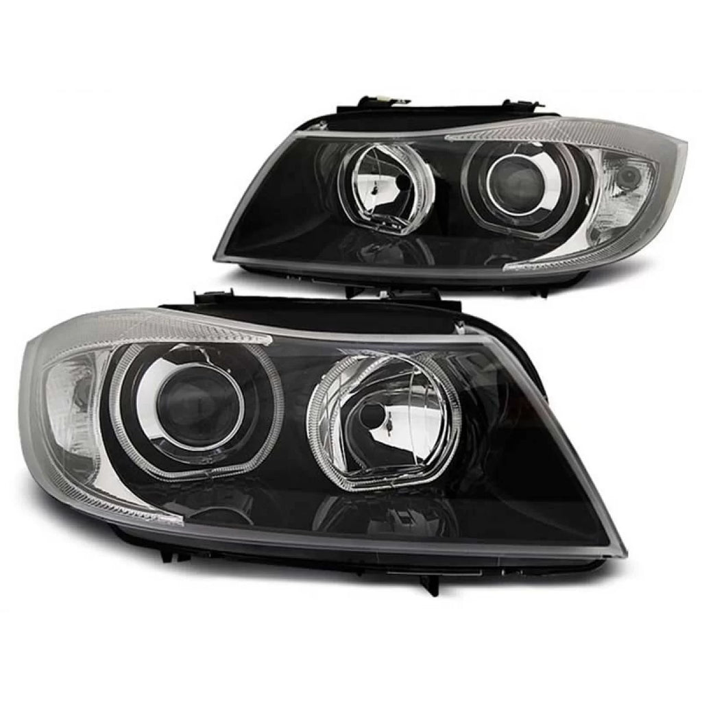 Set fari anteriori con LED Angel Eyes per BMW 3 E90/E91 03.2005-08.2008, sinistro e destro tuning