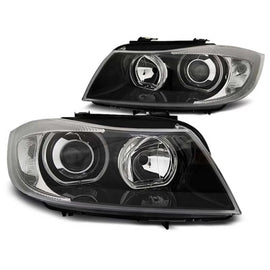 Set fari anteriori con LED Angel Eyes per BMW 3 E90/E91 03.2005-08.2008, sinistro e destro tuning