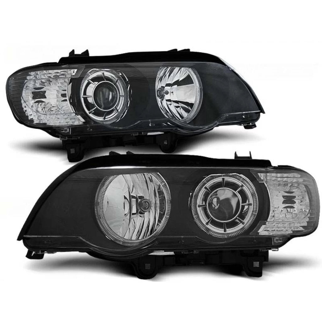 Set fari anteriori con LED Angel Eyes per BMW X5 E53 09.1999-10.2003, sinistro e destro tuning
