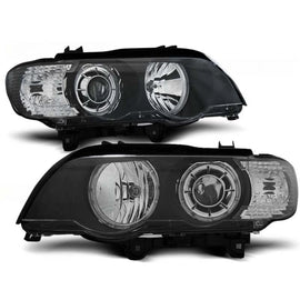 Set fari anteriori con LED Angel Eyes per BMW X5 E53 09.1999-10.2003, sinistro e destro tuning
