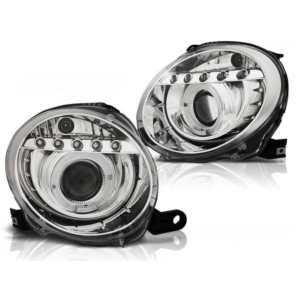 Set fari anteriori con LED luci per Fiat 500 dal 2007, sinistro e destro tuning