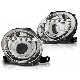 Set fari anteriori con LED luci per Fiat 500 dal 2007, sinistro e destro tuning