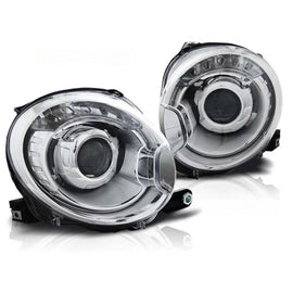 Set fari anteriori con lenti per Fiat 500 dal 2007, sinistro e destro tuning
