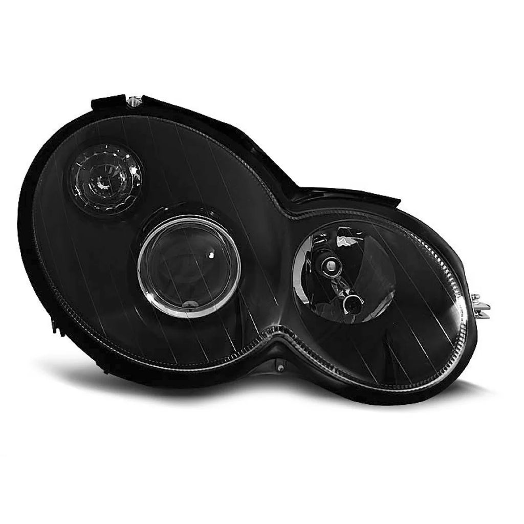 Set fari anteriori per Mercedes Classe C Sport Coupe CL203 2000-2004 con nero base, sinistro e destro tuning